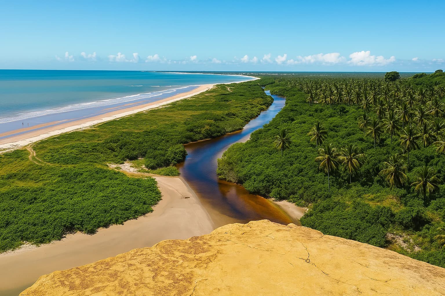 Mirante e falésias próximos ao Rio Miriri