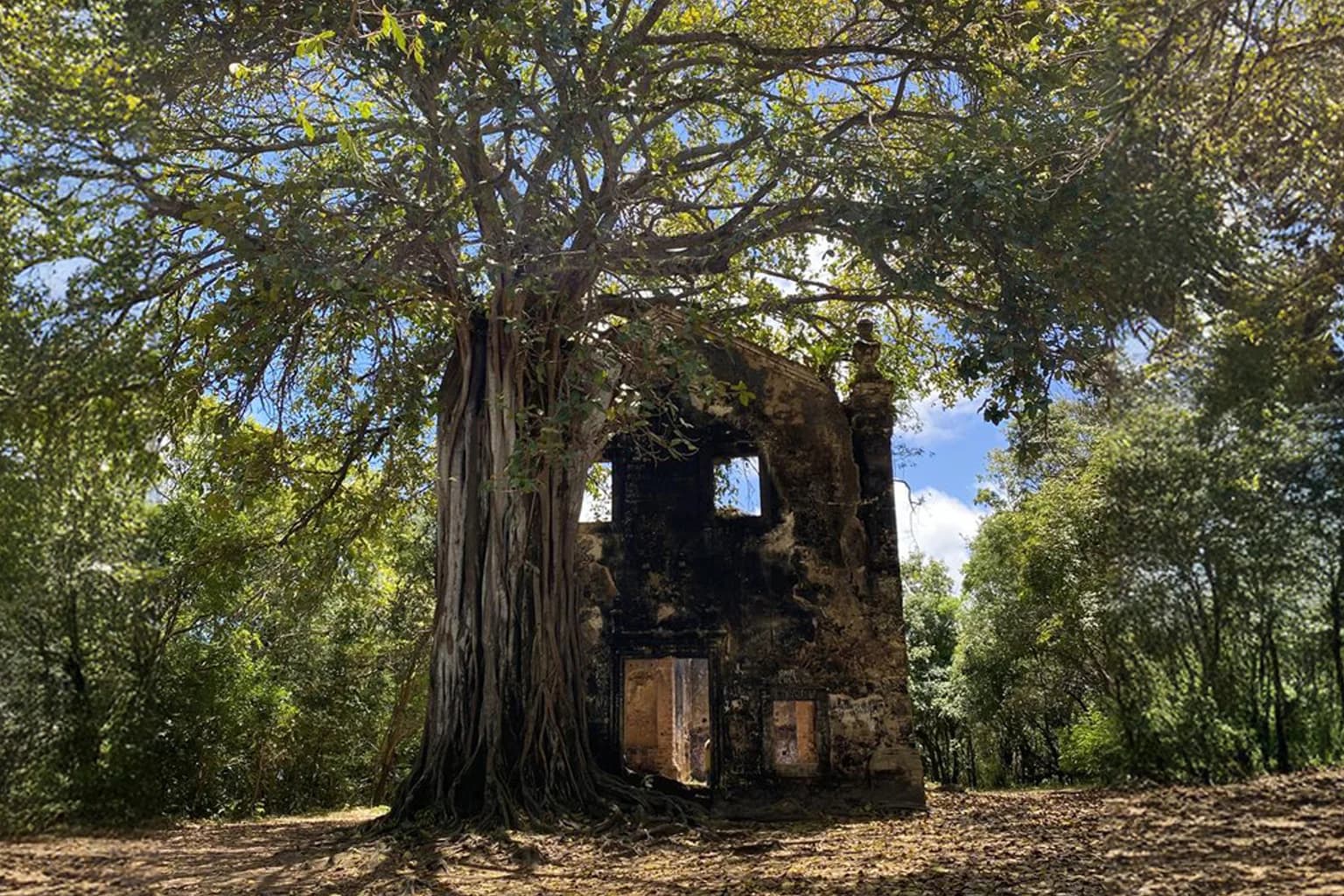 Ruínas históricas da Igreja de Bonsucesso em Lucena