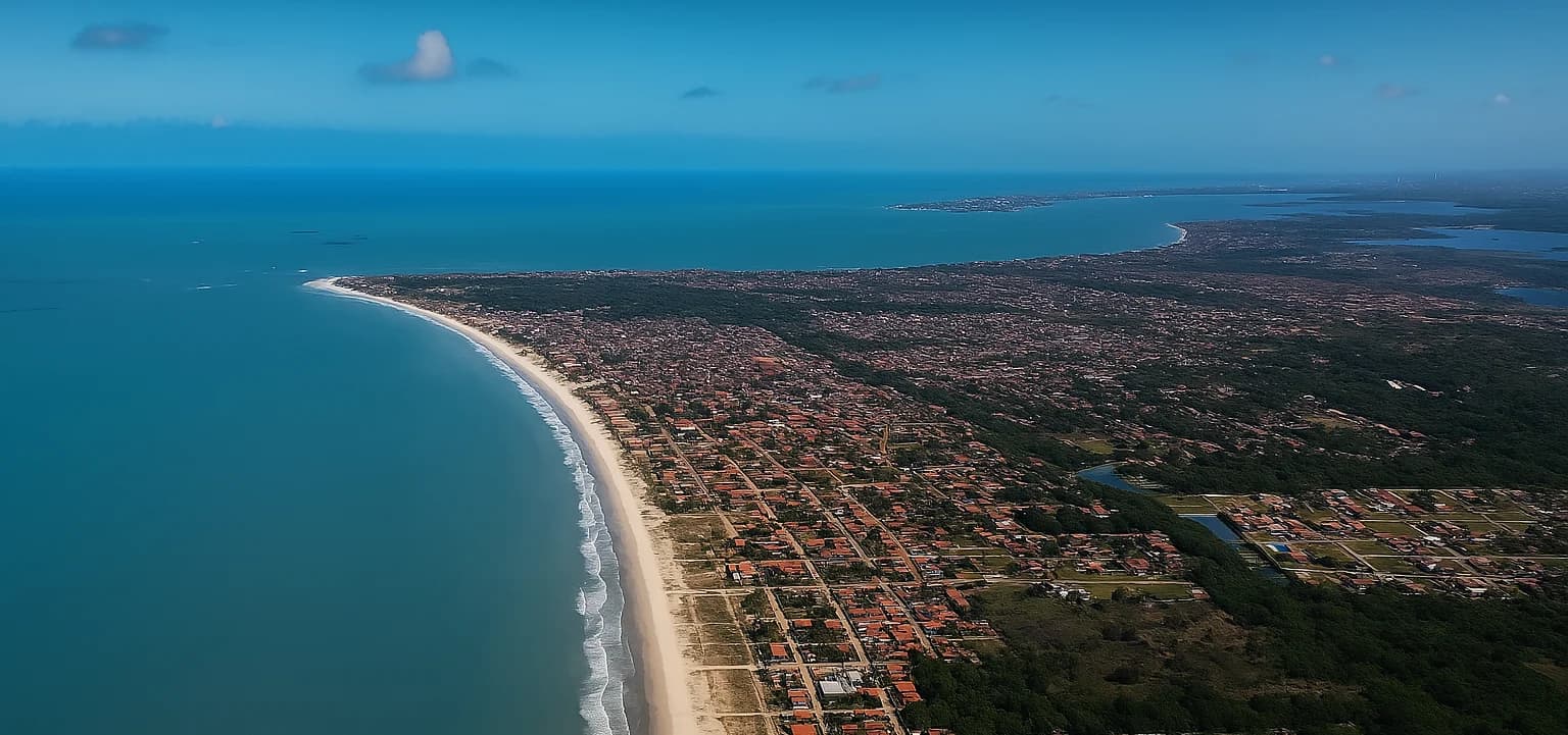 Vista aérea das praias de Lucena